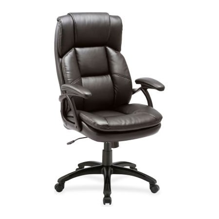 Lorell Lorell Black Base High-Back Leather Chair - Black 59535